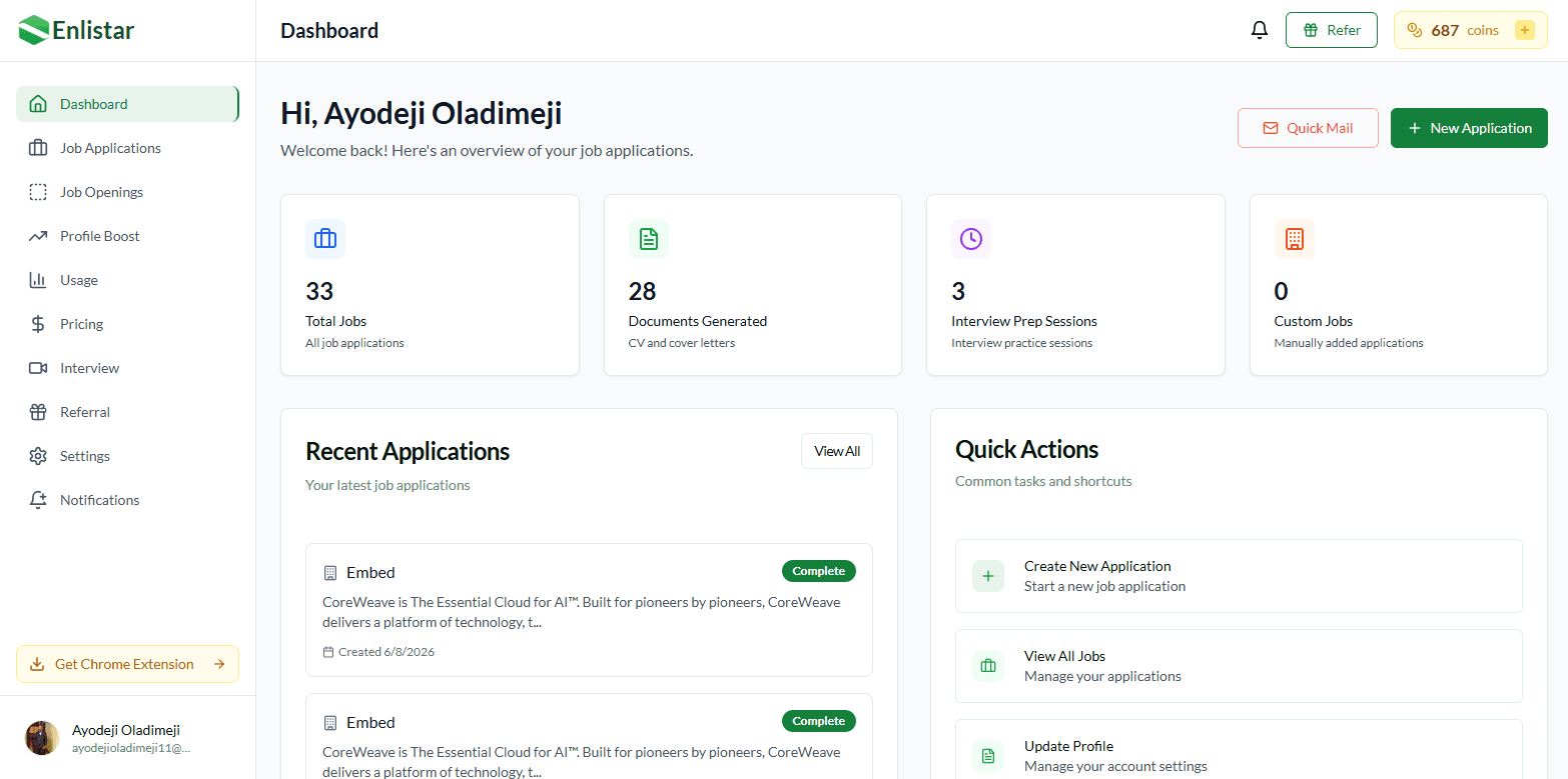 Enlistar Web App — screenshot 1